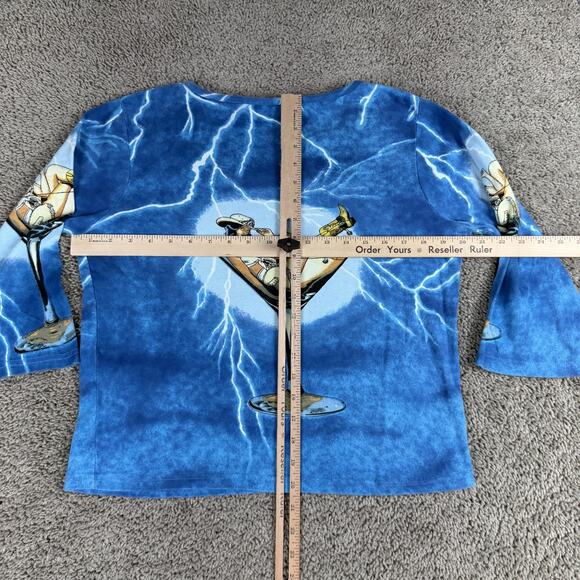 Dont Mess With Texas Shirt Womens Large Blue Cowgirl Martini Graphic Rhinestone - Picture 7 of 10